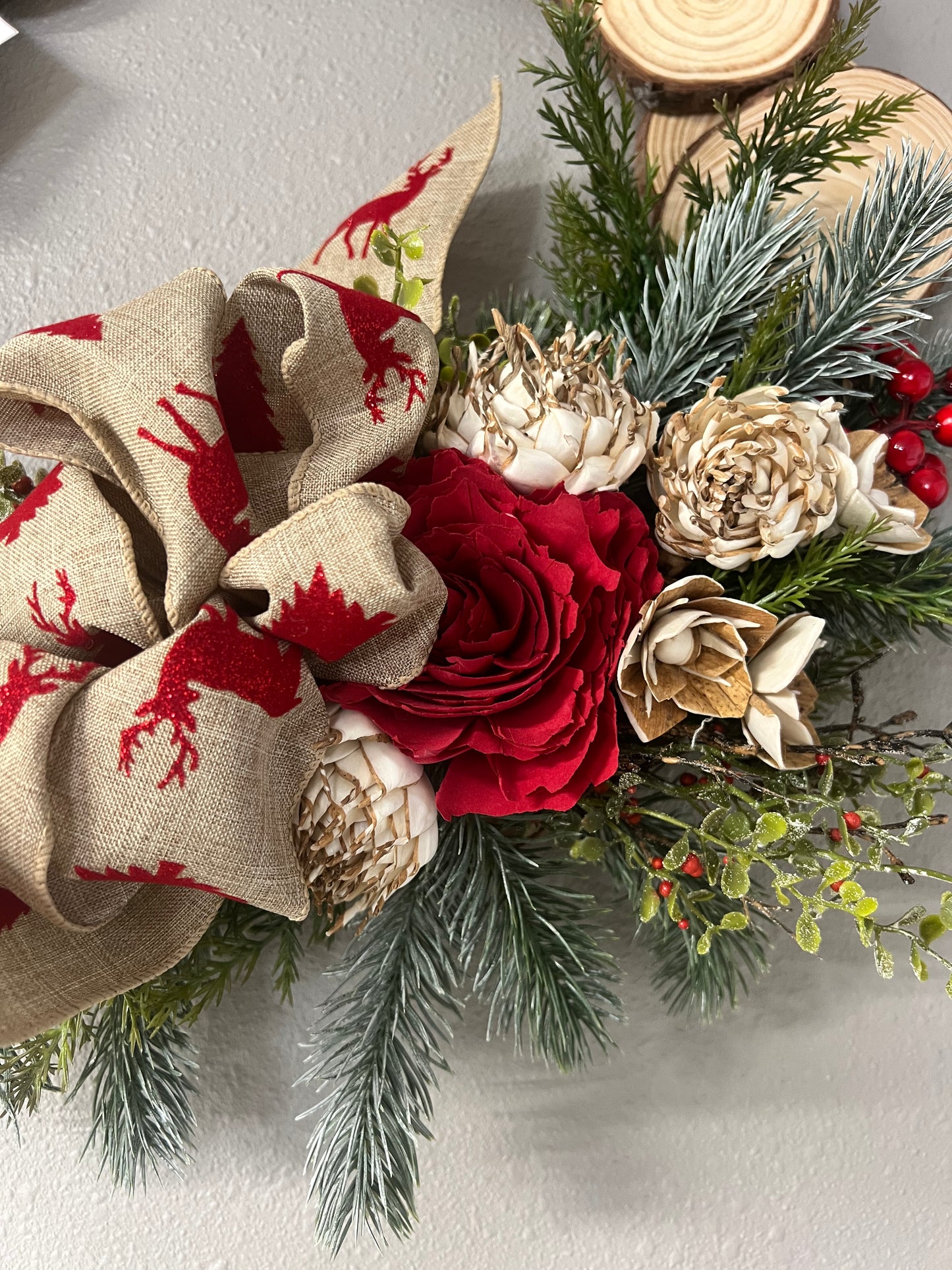 Wood Flower wreath