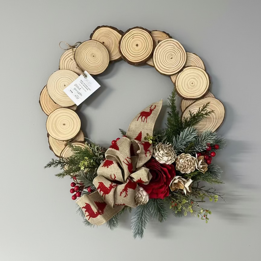Wood Flower wreath